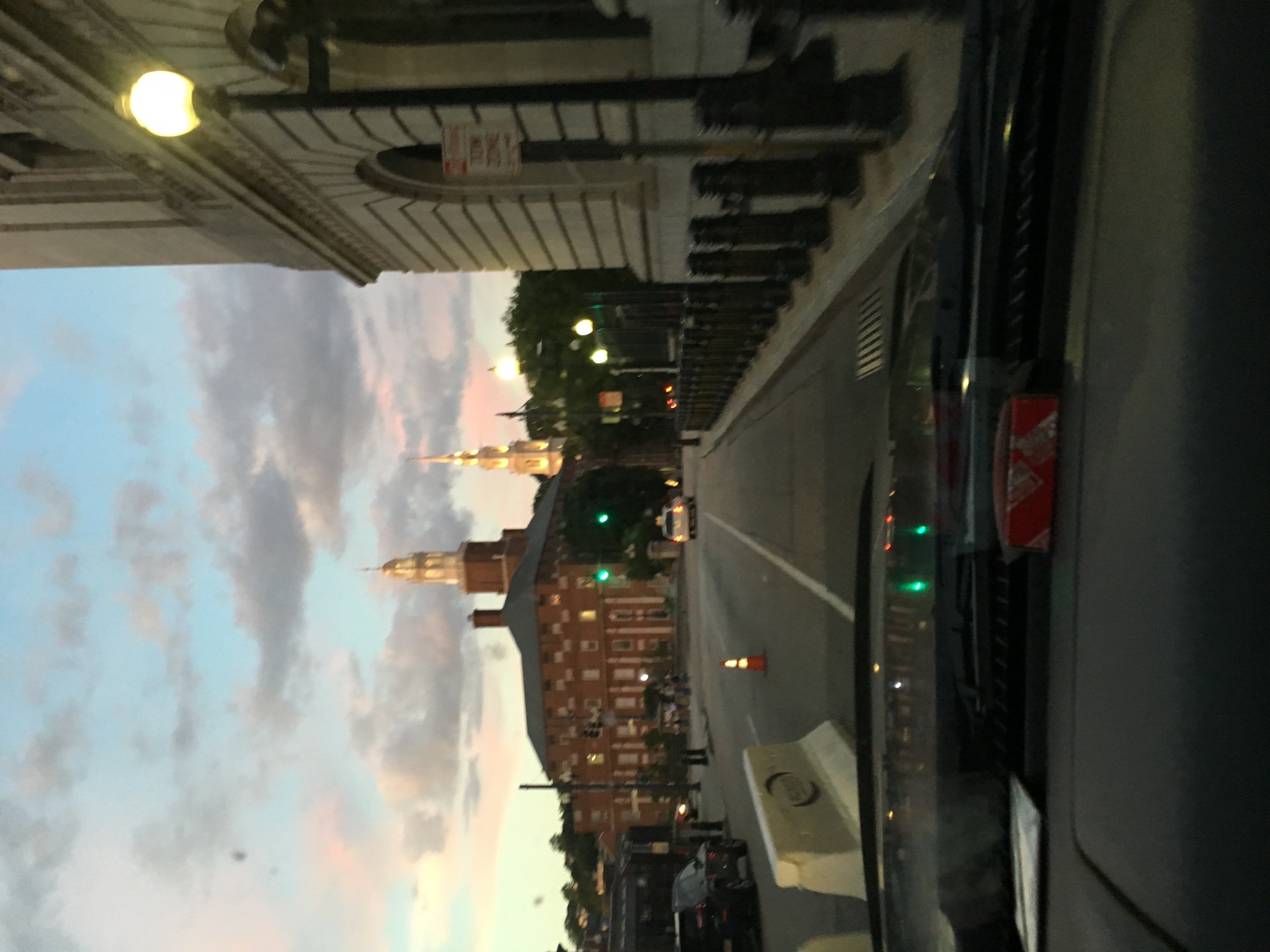 City street at dusk