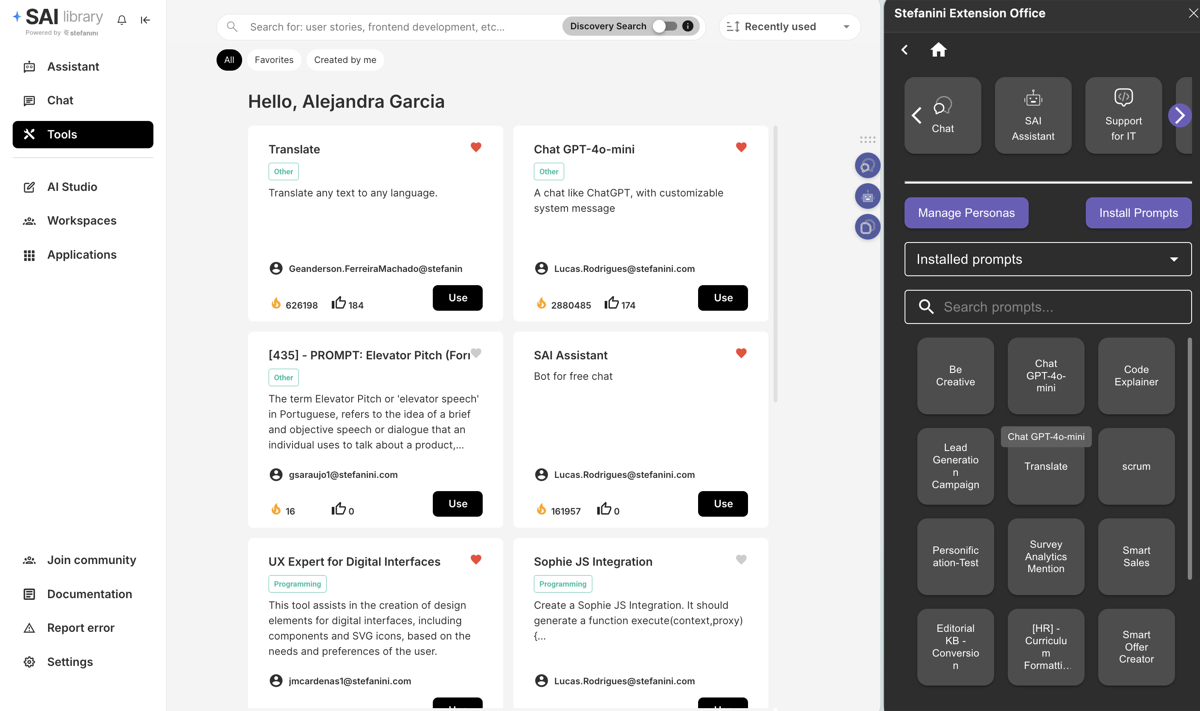 AI tool-maker platform and browser extension