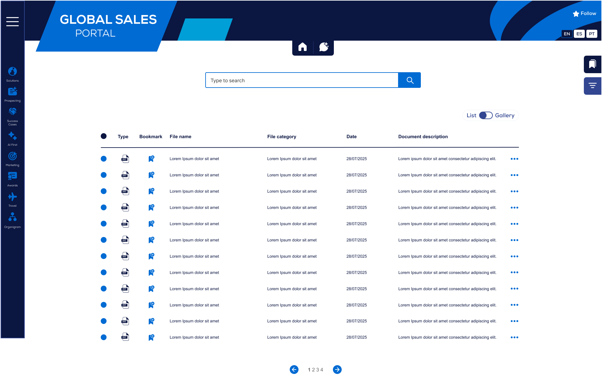 Global sales portal